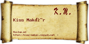 Kiss Makár névjegykártya